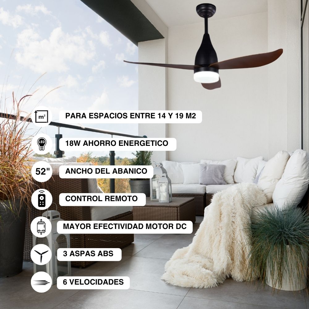 ABANICO/TECHO 52-1209DC 52" NG