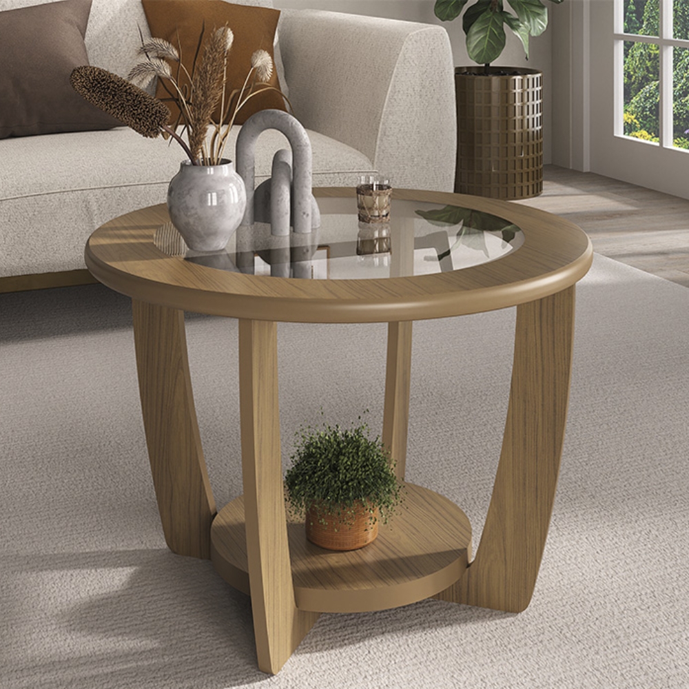 Mesita de centro Curve Roble