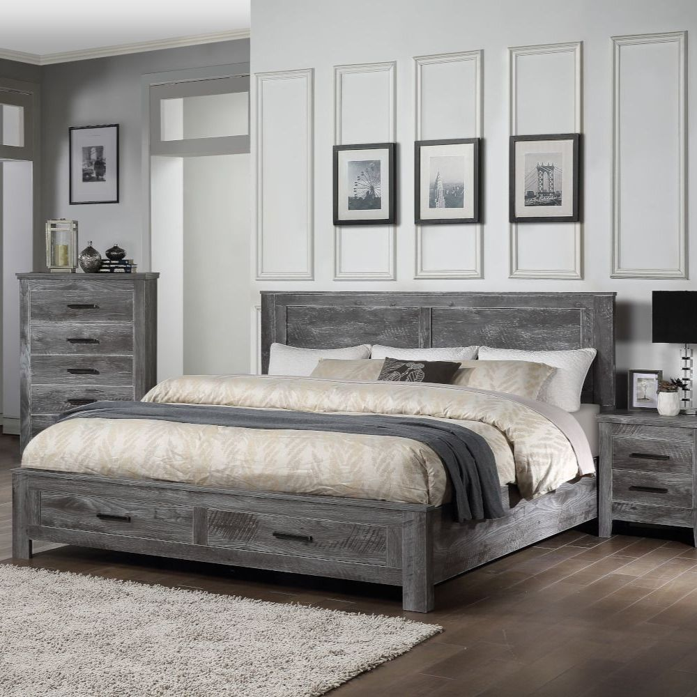 RECAMARA QUEEN IRIS GRIS + 2 MESITAS