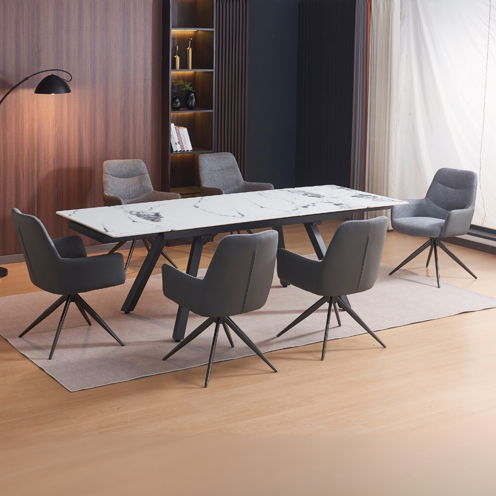 COMEDOR MESA DE MARMOL 6 P EXPANDIBLE