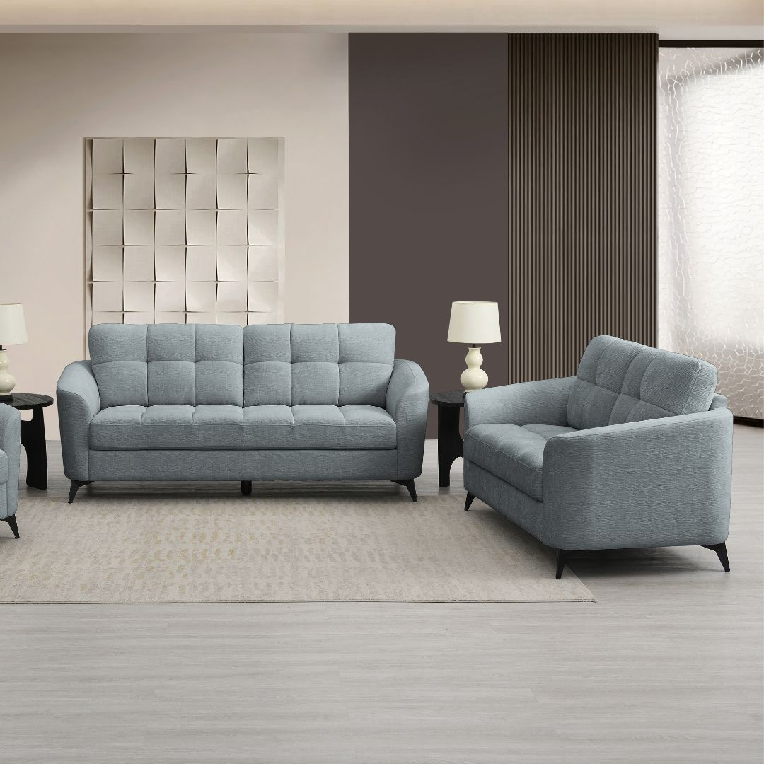 Juego de Sala 5 Puestos Greta Azul Claro