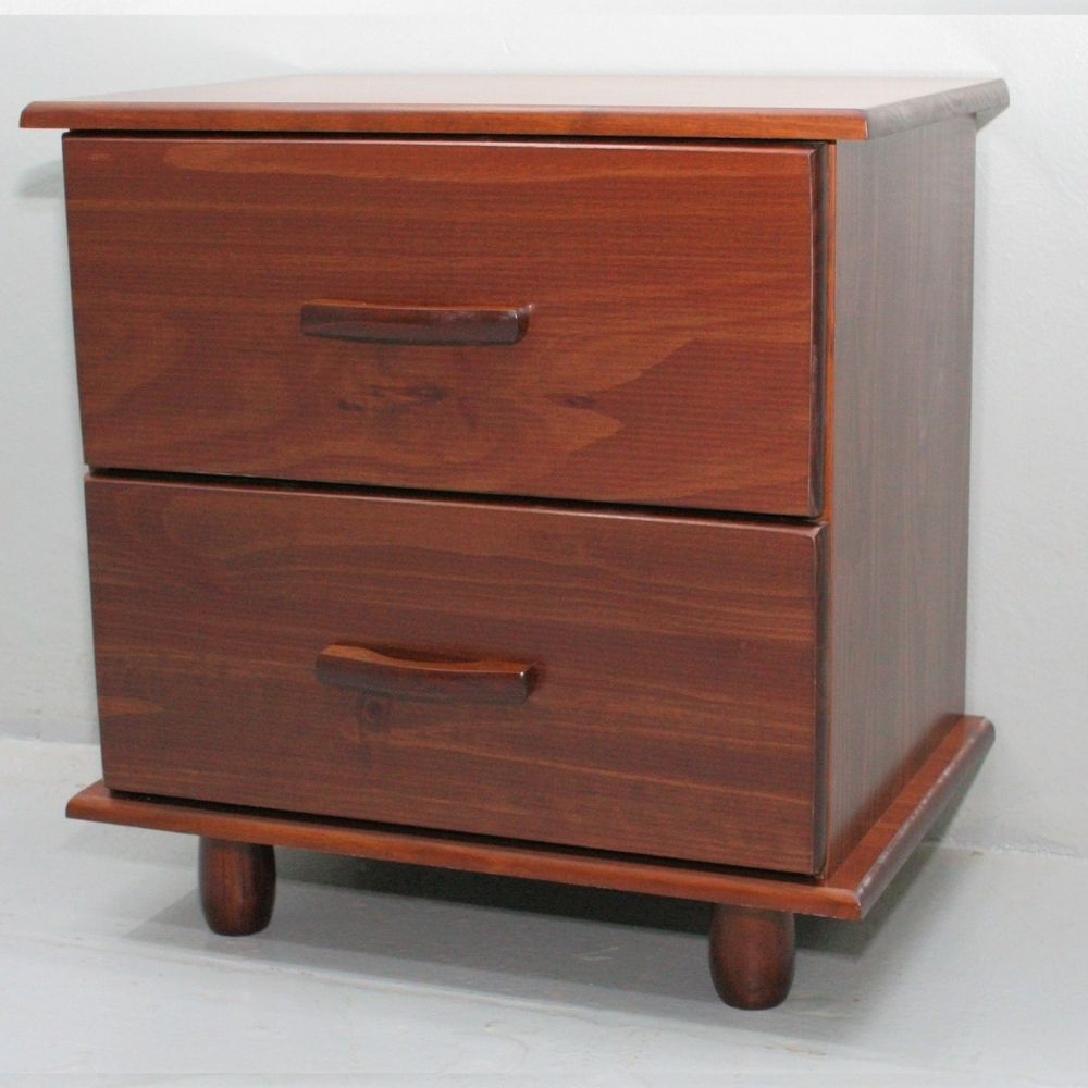 MESITA DE NOCHE IMPERIAL 2 GAVETAS DE MADERA