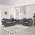 JUEGO DE SALA 5 PUESTOS JAZMIN GRIS