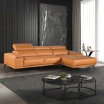 SOFA CHAISE DE CUERO ORANGE BRISA IZQUIERDO