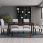 COMEDOR EMMA 4P/BENCH GR DN04695/698/696