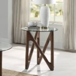 MESA AUX CON VIDRIO INGRID