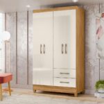 Ropero 4 Puertas Chile con 2 Gavetas – Diseño Moderno Chocolate y Blanco