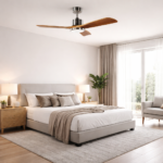 ABANICO DE TECHO 52" MOTOR DC, LED, ASPAS DE MADERA